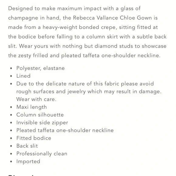 Rebecca Vallance Chloe Taffeta One Shoulder Crepe Column Gown - Picture 6 of 9